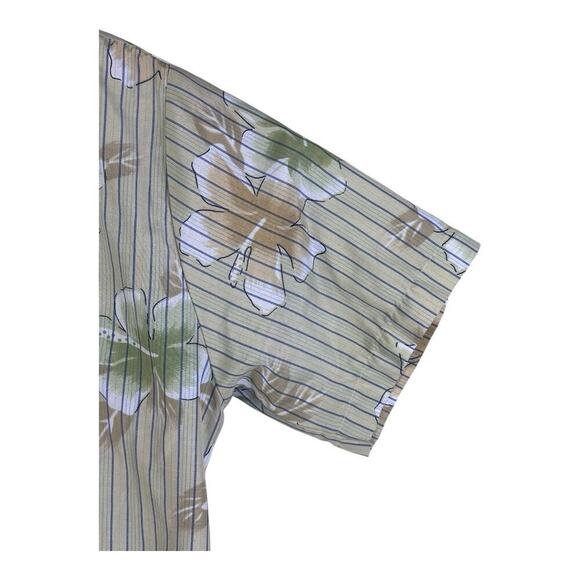 Kennington California Mens Hawaiian Shirt Large Tan Floral Camp Club Vintage - Picture 4 of 11